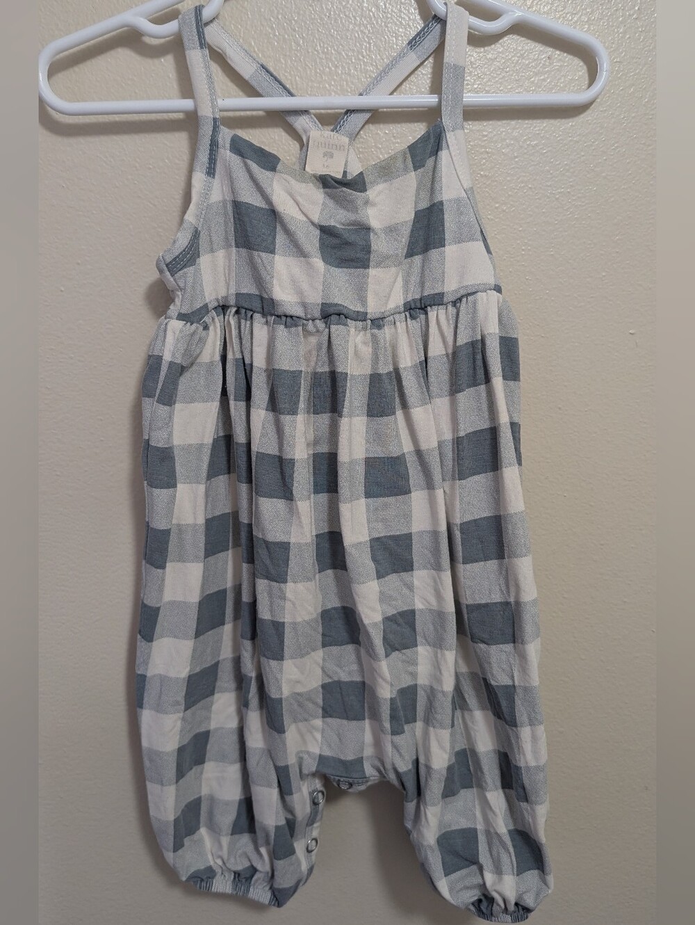 kate quinn Bamboo Gray and White Infant Romper